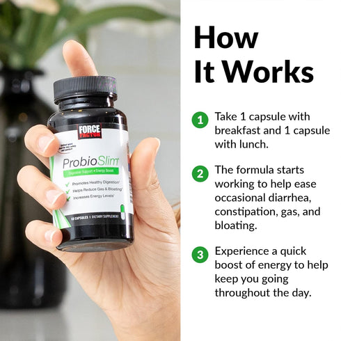Force Factor ProbioSlim Probiotic Supplement for Women and Men, 180 Capsules, Support Digestive Health & Gut Health