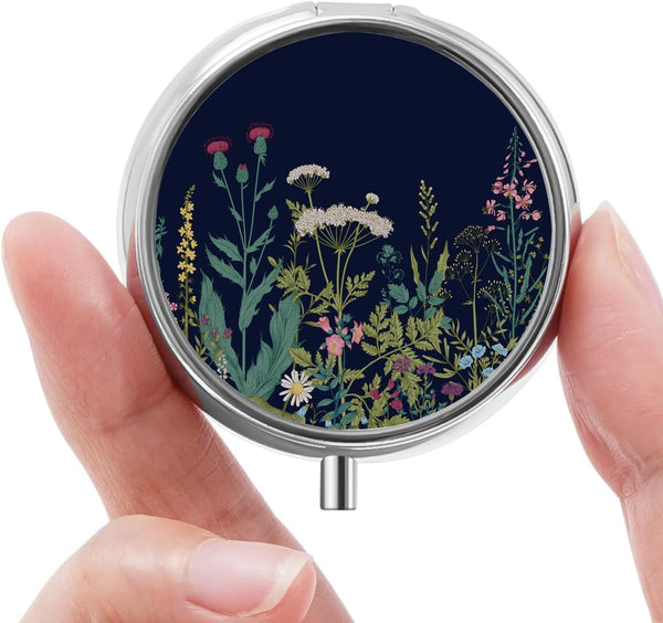 HCYPCV Mini Pill Box, Small Pill Box, Cute Pill Organizer for Vitamins, Medications,