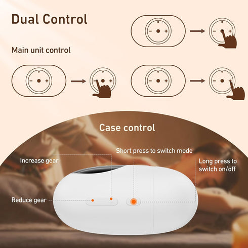makoxyin Wireless TENS Unit, Health Expert,Protable Massager,Muscle Stimulator with LCD Screen and Charging Box