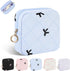 Period Bag for Teen Girls, Quilted Sanitary Napkin Storage Bag, Cute Bow