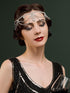 SWEETV Roaring 20s Crystal Rhinestone Head Chain Jewelry, Silver Headpiece Hair Accessories