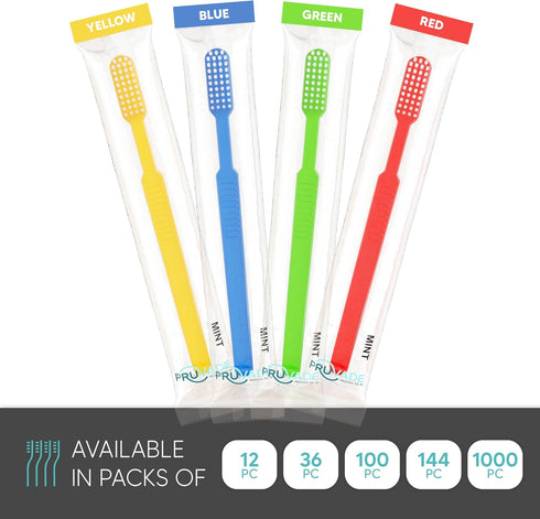 144 Pack Disposable Toothbrushes with Toothpaste, Prepasted, Individually Wrapped, Soft Bristles for Travel