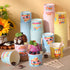 Ninehaoou 100 Set 6 oz Frozen Ice Cream Paper Cups with Spoons Bulk Colorful Disposable Ice Cream Bowls for Hot or Cold