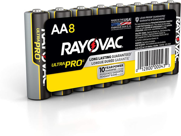 Rayovac AA Batteries, Ultra Pro Double A Alkaline, 8 Count