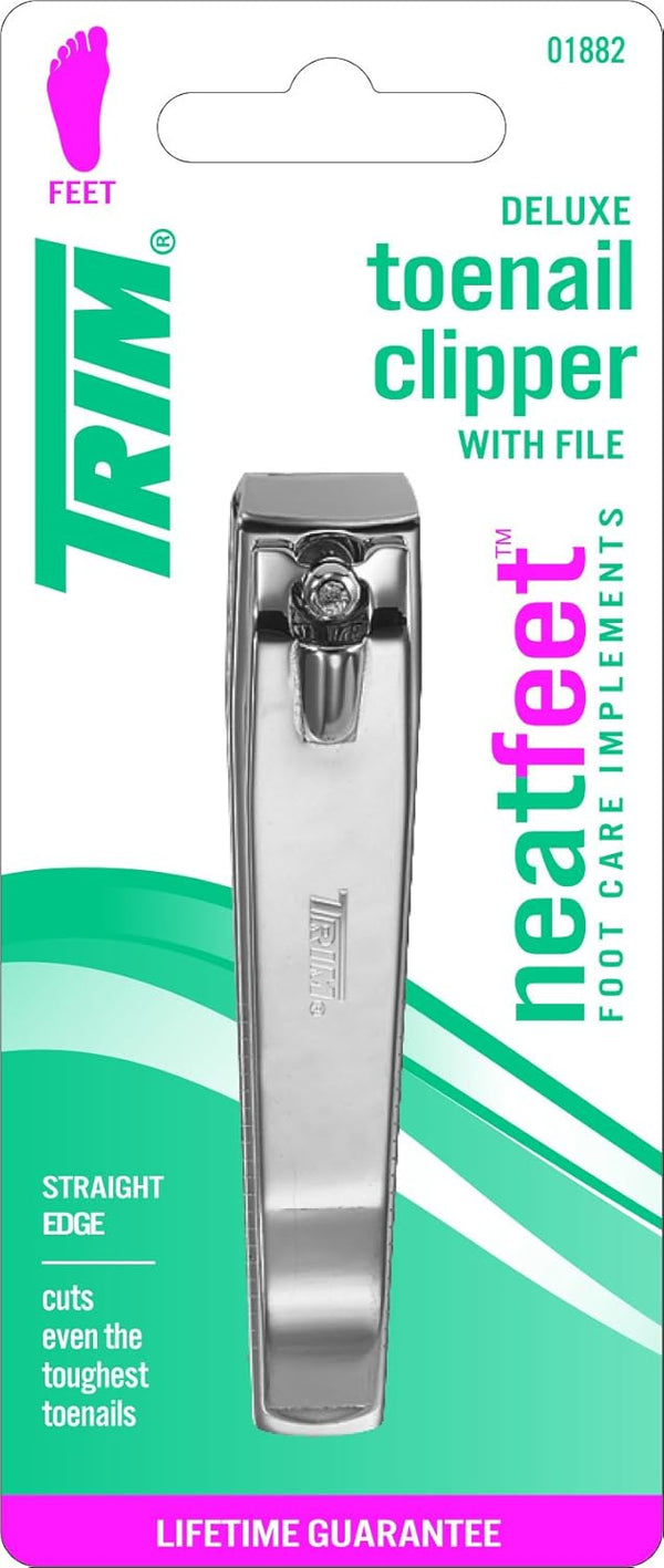 Trim Neat Feet Deluxe Toenail Clipper with File, Stainless Steel Nail Care Tool, 1 Count