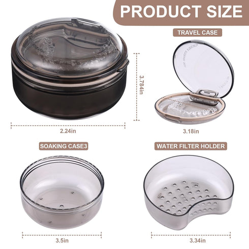 Double Layer Portable Retainer Case, 2 In 1 Multifunctional Cleaner for Orthodontic Retainers, Aligners, Night-Guard