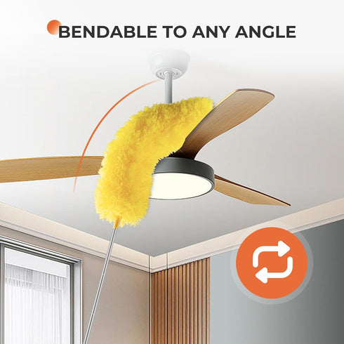 Dusters for Cleaning High Ceiling Fan: Newliton Microfiber Feather Duster with 30'' to 100'' Telescoping Extension Pole