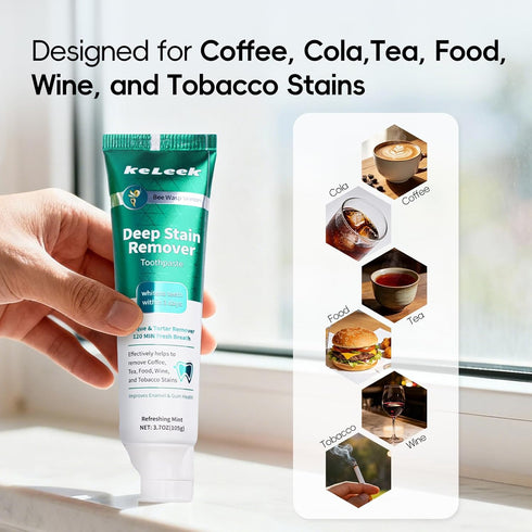 Toothpaste(3.7oz) Whitening - Deep Stain Removal,Long-Lasting Freshness for Sensitive Gum & Teeth,Bad Breath, Cavity