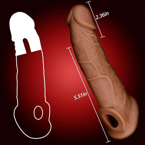 Sponver Threaded mace Condom Male Condom Adult Lock fine Ring Extended Sleeve Brown