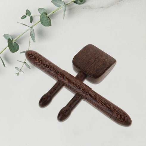 Tofficu Wooden Neck and Back Massager Stick for Fatigue Relief, Handheld Chicken Wing Wood Pressure Point Tool