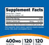 Nutricost Vitamin B2 (Riboflavin) 400mg, 120 Capsules - Gluten Free, Non-GMO