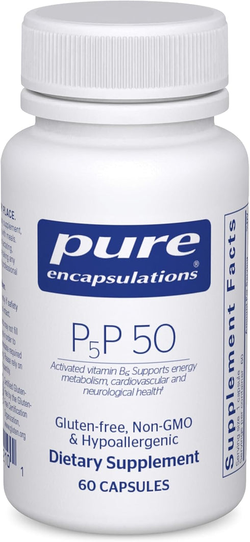 Pure Encapsulations P5P 50 - Active Vitamin B6 - Supports Energy Metabolism