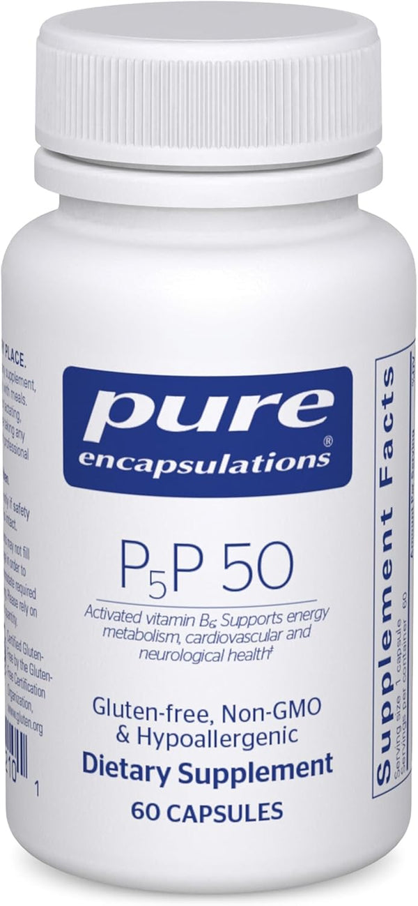Pure Encapsulations P5P 50 - Active Vitamin B6 - Supports Energy Metabolism