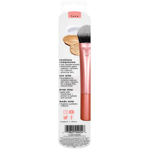 Real Techniques Seamless Complexion Makeup Brush, For Foundation, Primer & Moisturizer, Multipurpose Face Brush