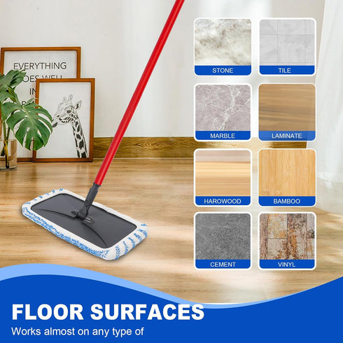 kCarpoly 4 Pack 15*8 inch Reusable Mop Replacement Pads Suitable for Flat Mops, Compatible with Hardwood Floor More