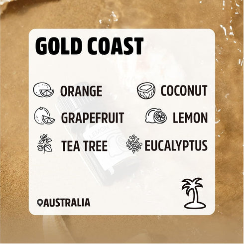 Essential Oils Set Gold Coast Series Set of 6 100% Pure Oils kit - Sweet Orange, Grapefruit, Lemon, Coconut, Tea Tree, Eucalyptus 10ML Suitable for candle making diffuser