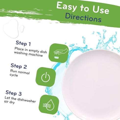 Heavy Duty Dishwasher Cleaner, Septic Safe, Odor and Limescale Removal, 12 Tablets, Unscented