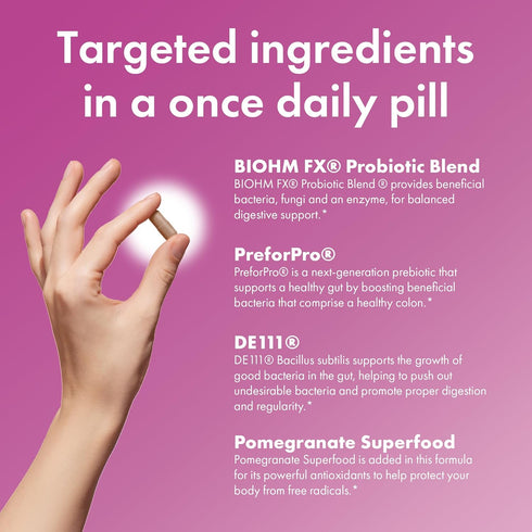 BIOHM Probiotics for Women, 30B CFU Daily Probiotics for Digestive Health with 9 Probiotic Strains