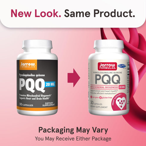 Jarrow Formulas PQQ 20 mg, Dietary Supplement, Heart, Brain, and Metabolism Support, 30 Veggie Capsules, 30 Day Supply