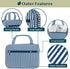 PAVILIA Hanging Toiletry Bag, Foldable Cosmetic Organizer for Women Men, Water Resistant Travel Essentials Kit, Navy