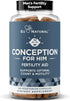 Conception For Him Fertility Supplements for Men, Male Fertility Booster with Ashwagandha, Folate, Magnesium