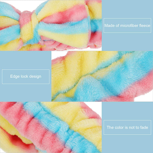Hicarer 3 Pcs Spa Headband for Women - Soft Microfiber Bowtie Terry Cloth Headband for Makeup and Washing Face