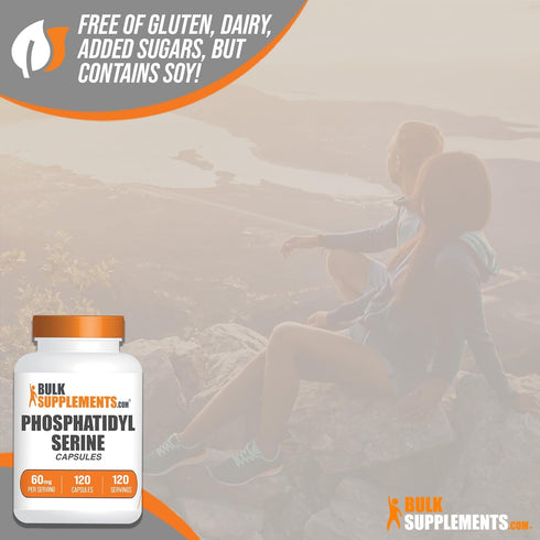 Phosphatidylserine Capsules by BulkSupplements.com - 60mg per Capsule, Gluten Free - 120 Capsules (1 Pack)