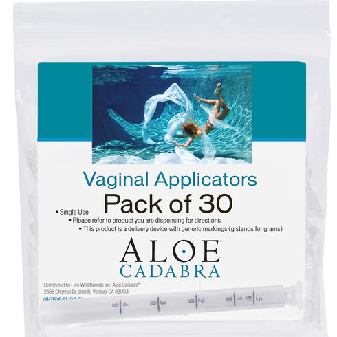 Aloe Cadabra Extra Disposable Vaginal Applicators, Individually Wrapped with Dosage Markings, 30 Pack