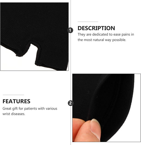 Copper Compression Gloves - 1 Pair Hand Support Mittens for Women Men Carpal Tunnel, Wrist and Thumb Support, Black XL