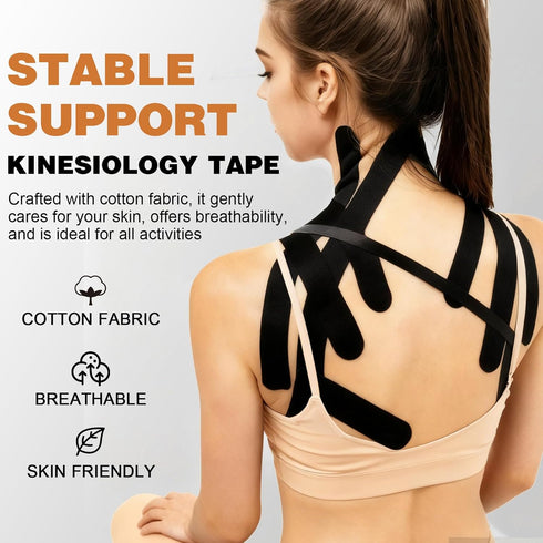 TEAWOO 2 (2in 16.4Ft) TEAWO Kinesiology Tape Rolls X Waterproof, Hypoallergenic, Latex-Free Athletic Tape, Muscle