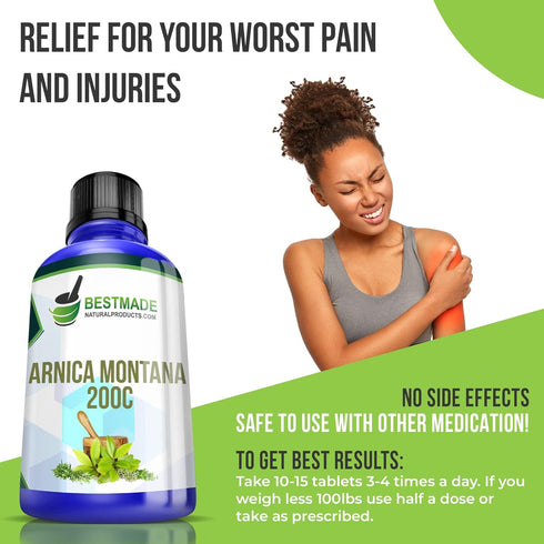 Bestmade Natural Products Turbo Arnica 200C - Comprehensive Pellets for Muscle Recovery and Soreness Relief