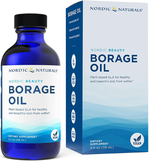 Nordic Naturals Nordic Beauty Borage Oil - 4 Ounces, Unique Omega-6 for Healthy Skin, Non-GMO & Vegan