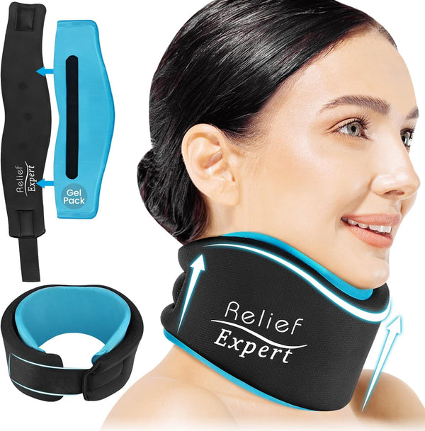 Soft Neck Brace with Hot and Cold Gel Pack Adjustable Cervical Collar