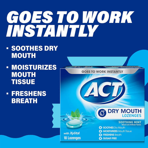 Lozenges, Mint-18 ACT Total Care Dry Mouth ea