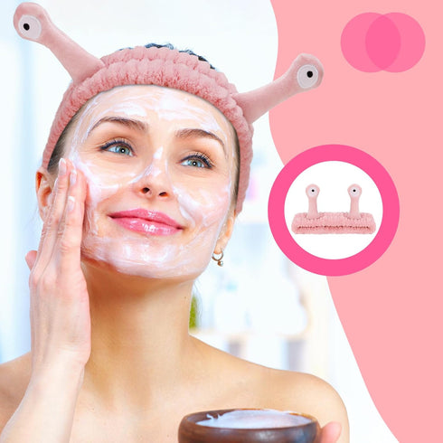 4 Packs Snail Head Bands, Cute Coral Fleece Hair Bands for Washing Face, Skincare Makeup Accessories for Women