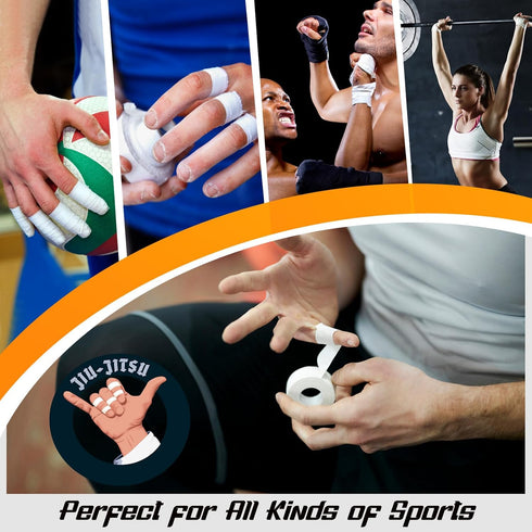 Pro Finger Tape 8 Pack - 0.5” x 45 Ft White Athletic Sports Tape for Rock Climbing, Bjj, Wrestling