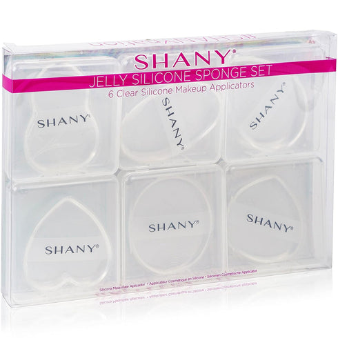 SHANY Stay Jelly Silicone Sponge Set - Pack of 6 Clear & Non-Absorbent Makeup Blending Sponges for Flawless Application