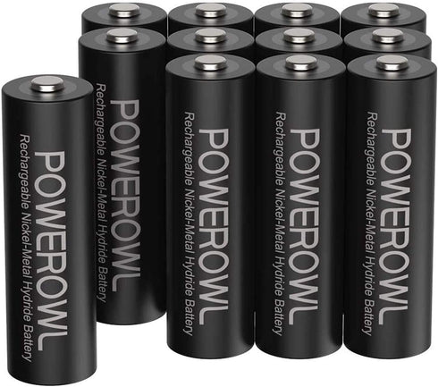 POWEROWL Rechargeable AA Batteries, 2800mAh High Capacity Double A Batteries 1.2V NiMH Low