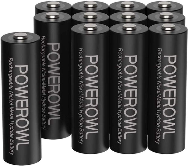 POWEROWL Rechargeable AA Batteries, 2800mAh High Capacity Double A Batteries 1.2V NiMH Low
