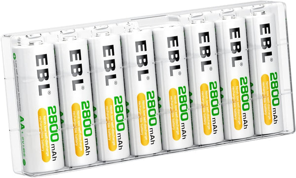 EBL 8 Pack AA Batteries 2800mAh High Capacity Precharged Ni-MH
