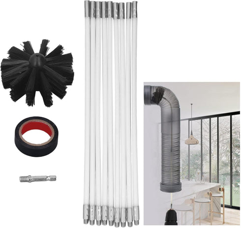 Dryer Vent Cleaner Kit, 20ft Flexible Lint Brush with Drill Attachment for Fast Cleaning