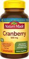 Nature Made Cranberry Supplement 500mg - 60 Capsules, with Vitamin C for Immune & Antioxidant Support