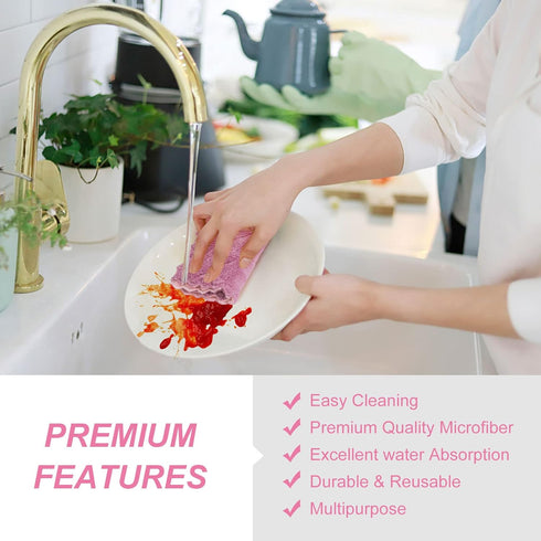 20 Packs Kitchen Cloth Dish Towels, Nonstick Oil Fast Drying Washcloths, Highly Absorbent Cleaning Clothes