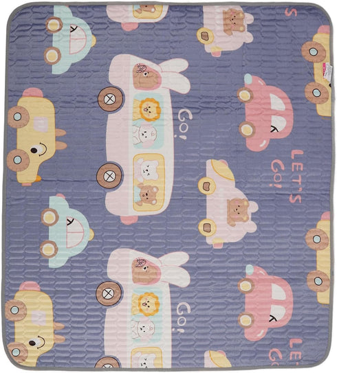 Hulex Supplies 39.4 47.2 Inches Urine Mat, Washable Absorbent Pee Pad with Cartoon Design, Reusable Menstrual