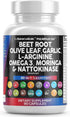Healthy Support Supplement - Beet Root 6000mg, Olive Leaf 6000mg, Nattokinase 4000 FU, 90 Ct