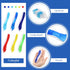 Zopeal 6 Pieces Travel Folding Toothbrush, Portable Built-in Cover, Multi Color Collapsible for Hiking, Camping, Daily
