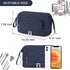 Telena Makeup Bag Large Capacity Travel Cosmetic Bags Double Layer Portable Make Up Bag for Women Navy Blue
