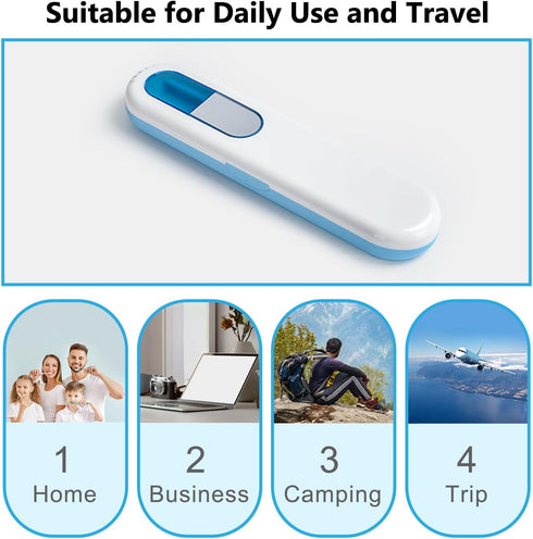 TAISHAN UV Toothbrush Case Sanitizer - Portable Rechargeable Travel Holder, Fits All Toothbrushes for Home and Travel