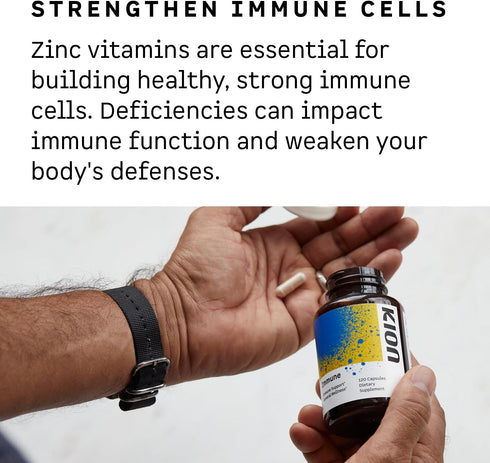 Kion Immune Support Supplement - Vitamin C & Zinc for Everyday Wellness, 500 mg Vitamin C, 120 Servings