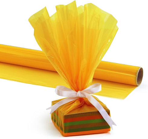 Hygloss Products Cellophane Roll, 20 Inch x 5 Feet, Yellow, for Crafts and Gifts